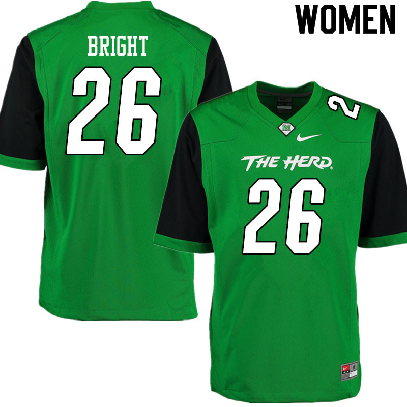 Women #26 Chancellor Bright Marshall Thundering Herd College Football Jerseys Sale-Gren - Click Image to Close